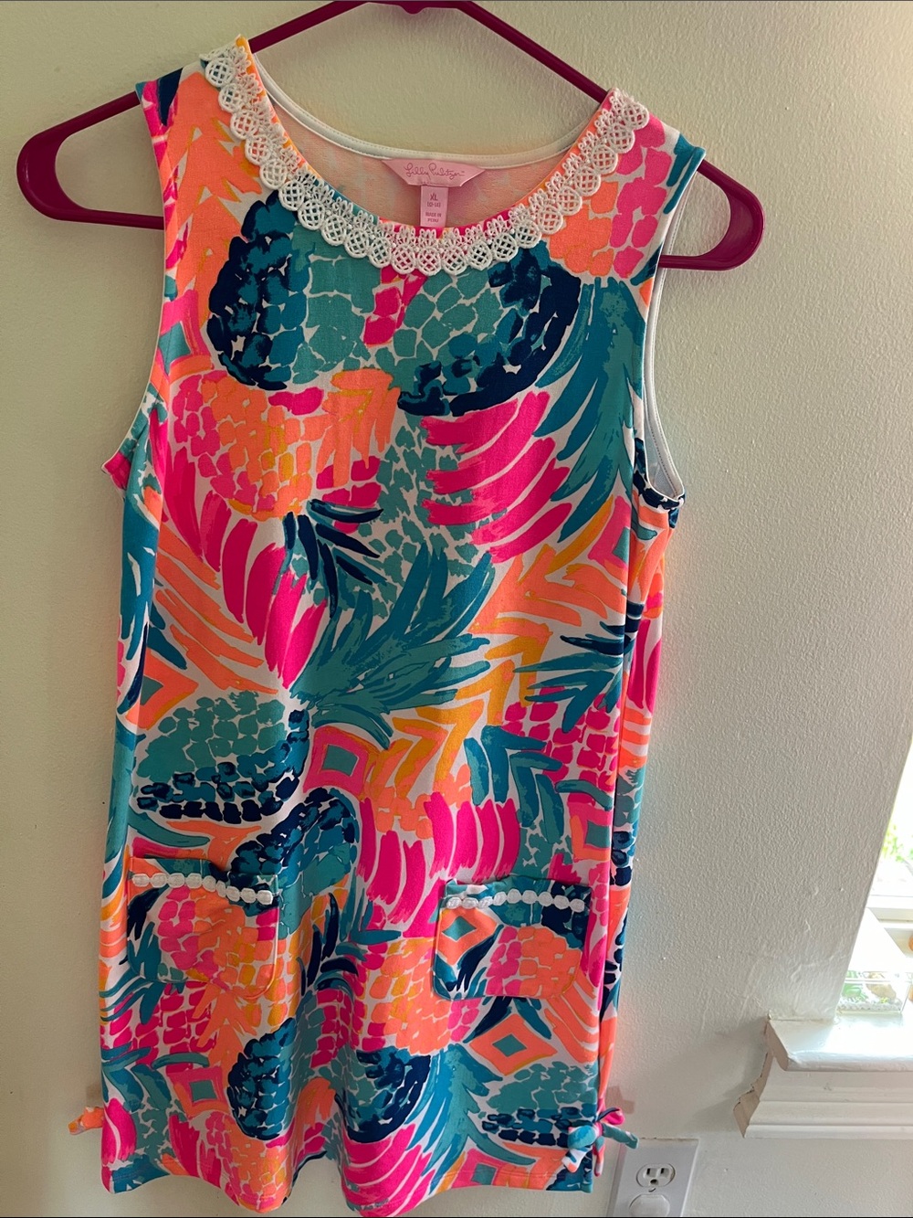 Lilly Pulitzer Sleeveless Shift Dress in Pink, Teal & Orange Floral